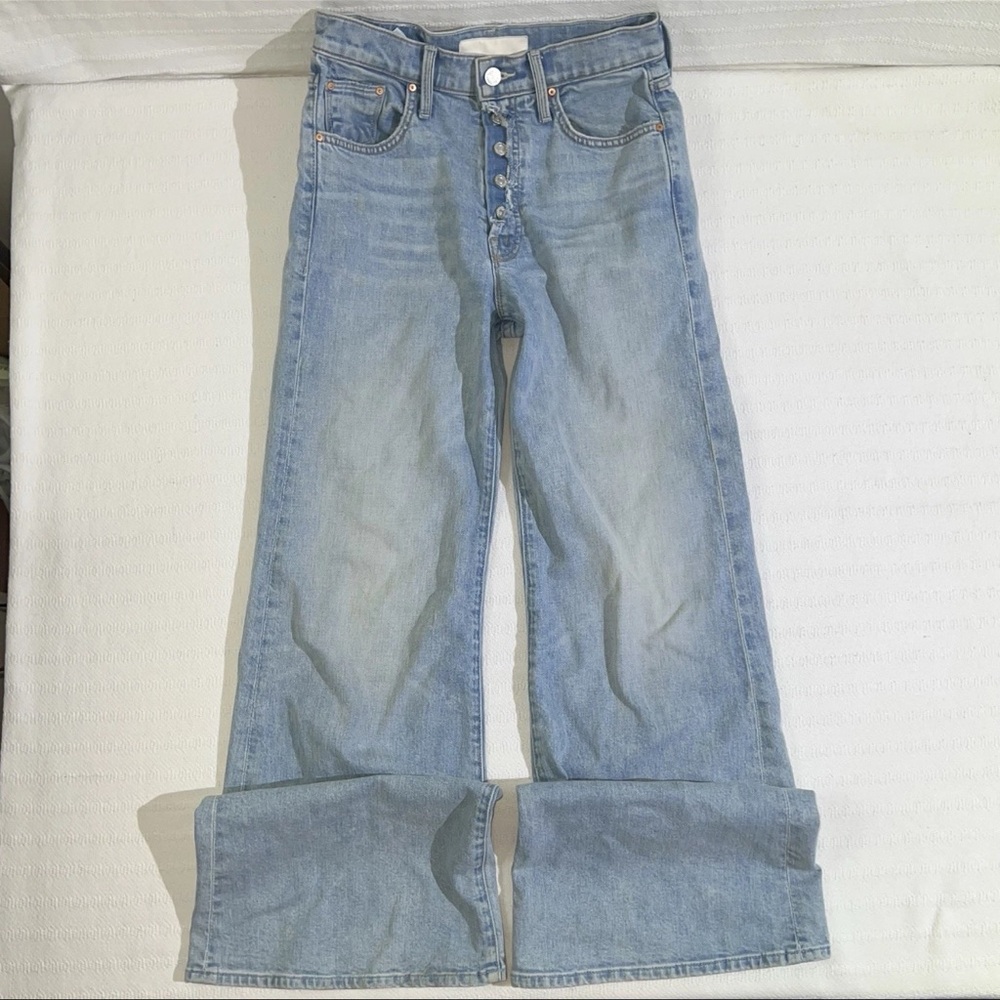 MOTHER Light Wash Wide Leg Flare Jeans - Picture 7 of 14